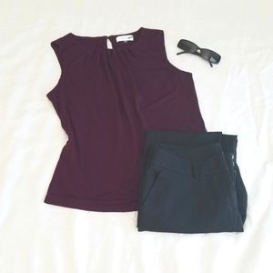 Calvin Klein Plum Sleeveless Shell